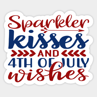 Sparkler Kisses and 4th of July Wishes Sticker